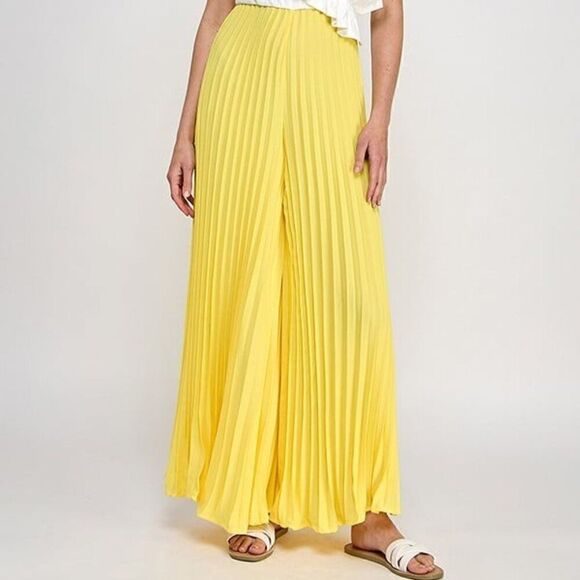 Yellow Cami asymmetrical ruffle detail‎ pleated bottom jumpsuit - Picture 8 of 8